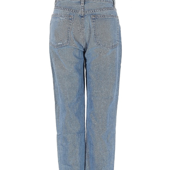 Reformation Blue Straight Leg Jeans with Distressed Details - Picture 2 of 5